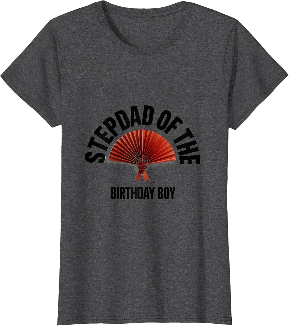 Women's Stepdad Of The Birthday Boy Matching Family Party Shirts T-Shirt - Dark Heather Grey
