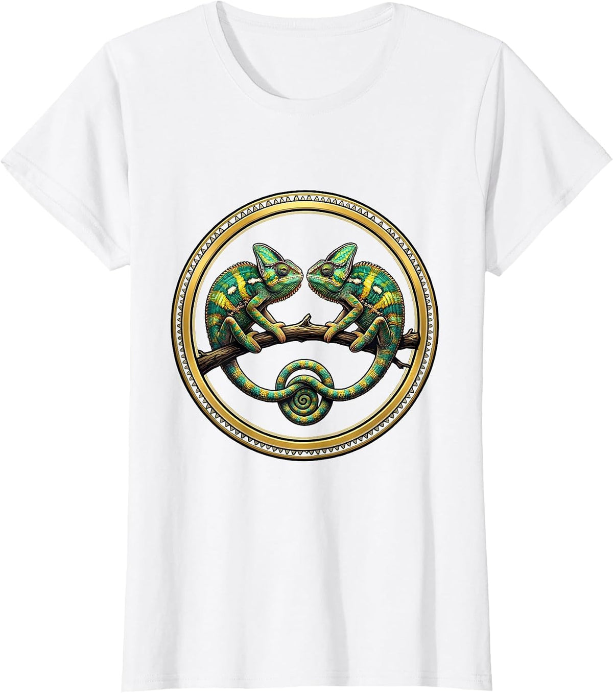 Twin Day Matching Chameleons Spirit Week Design T-Shirt - White