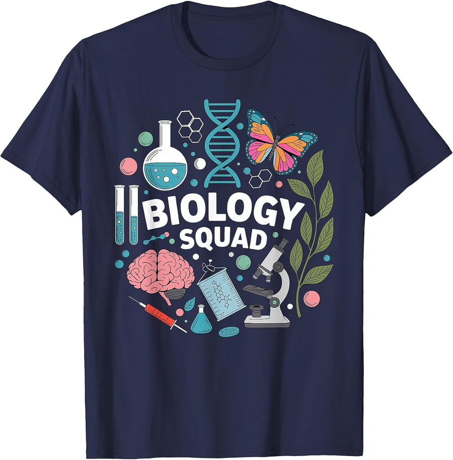 Funny Biology Art for Men Women Biologist Biology Teacher T-Shirt - Navy Blue