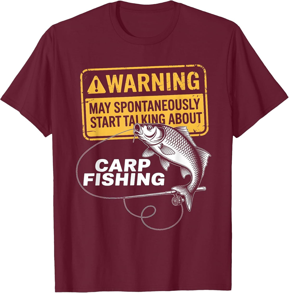 Carp Fishing Design Men Funny Carp Fishing T-Shirt - Burgundy