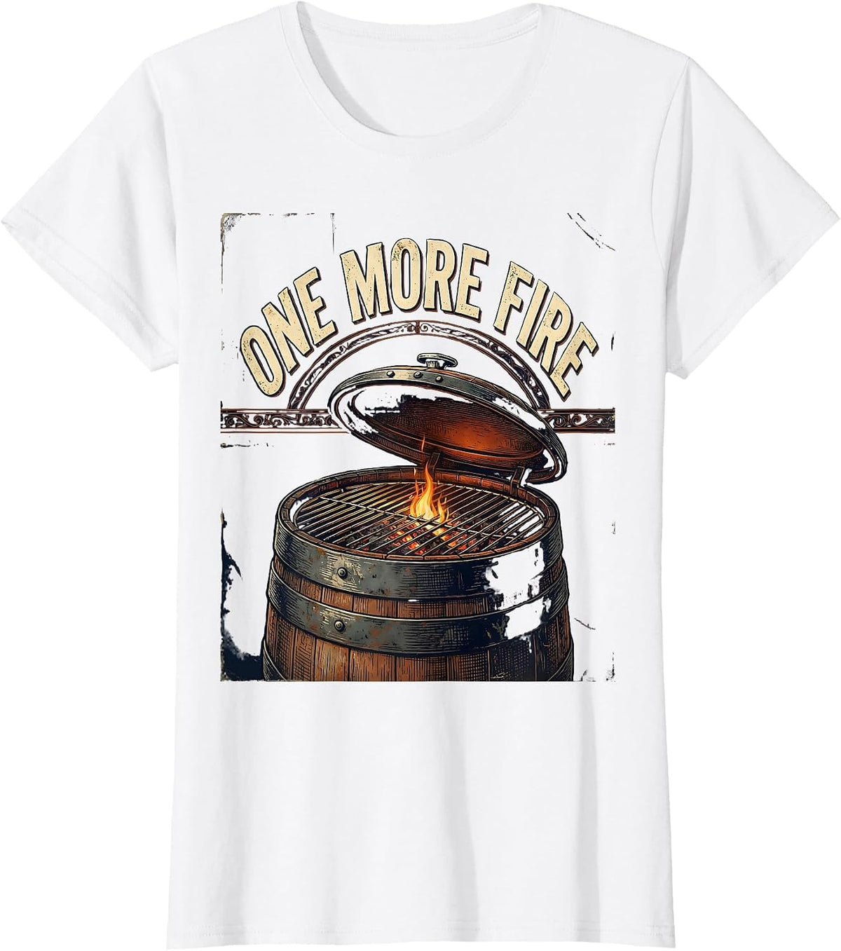 One More Fire Vintage BBQ Pitmaster Last Cookout Of Summer T-Shirt - White