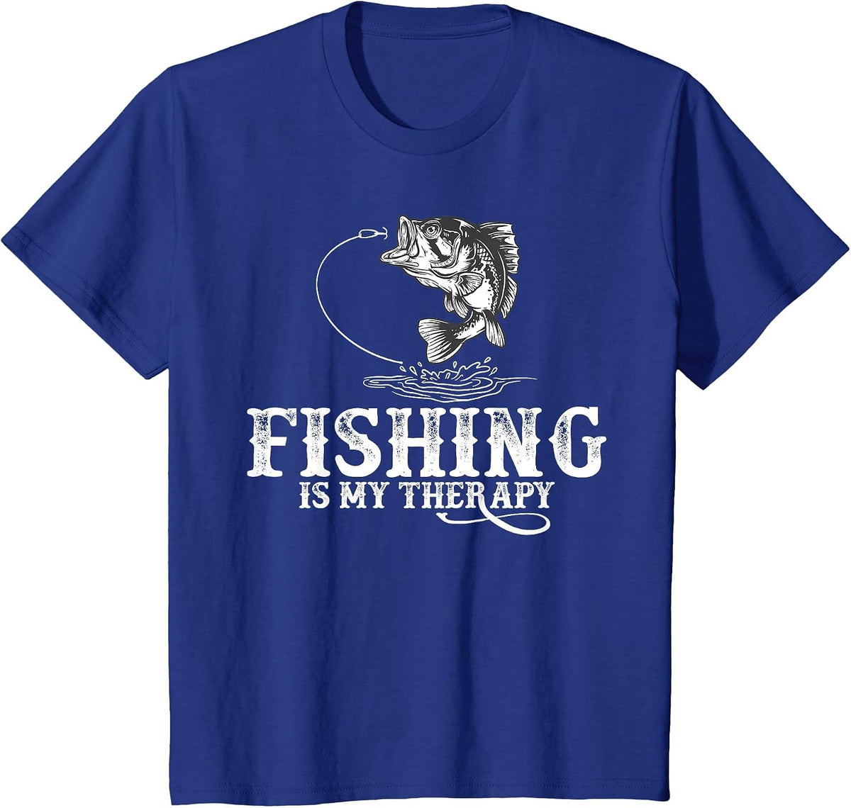 Fishing is My Therapy Funny Fishermen T-Shirt - Royal Blue