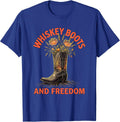Whiskey Boots and Freedom Girls Western Design T-Shirt - Royal Blue