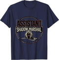 Assistant Shadow Marshal Vintage Badge Humor Groundhog Day T-Shirt - Navy Blue
