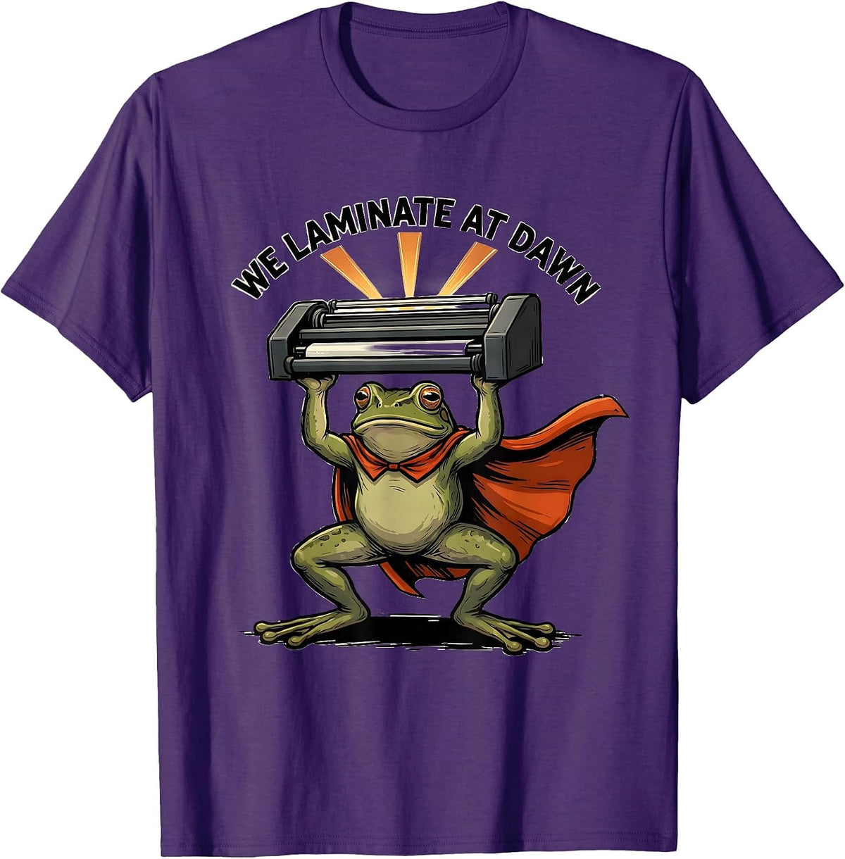 Men's We Laminate At Dawn Funny Teacher Frog Back to School T-Shirt - Purple