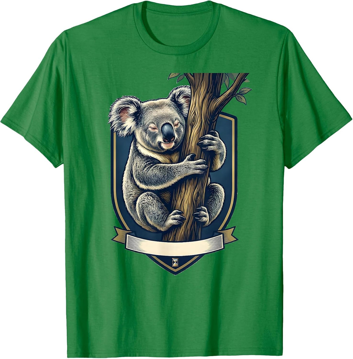 Men's Koala Emblem Cute Animal Lover Playful Humor T-Shirt - Kelly Green