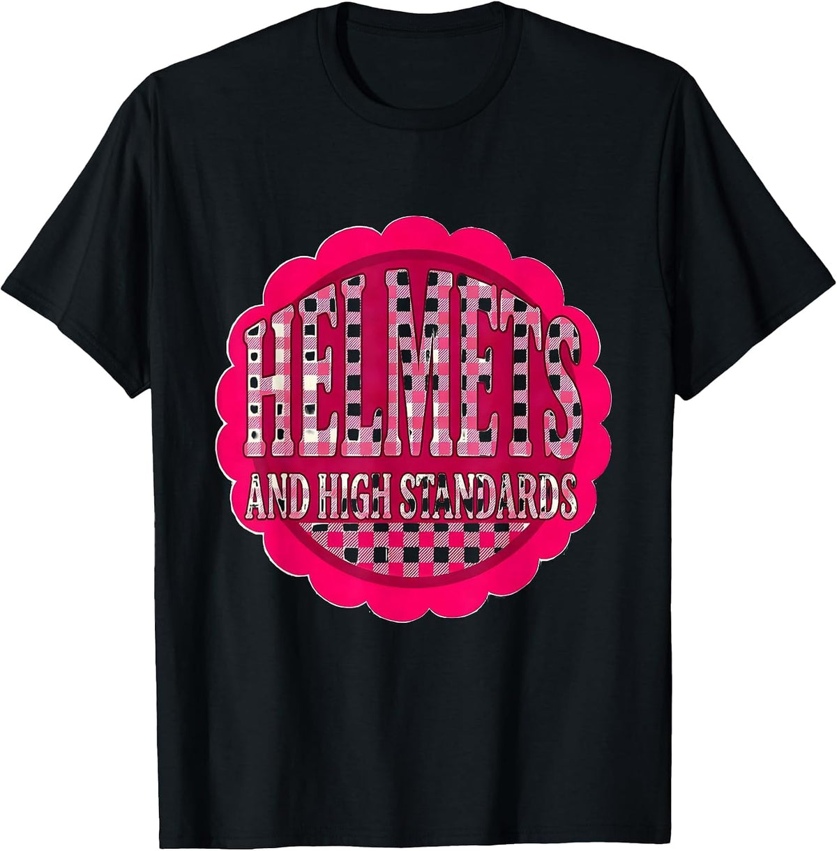 Men's Helmets and High Standards Motorcycle Design T-Shirt - Black