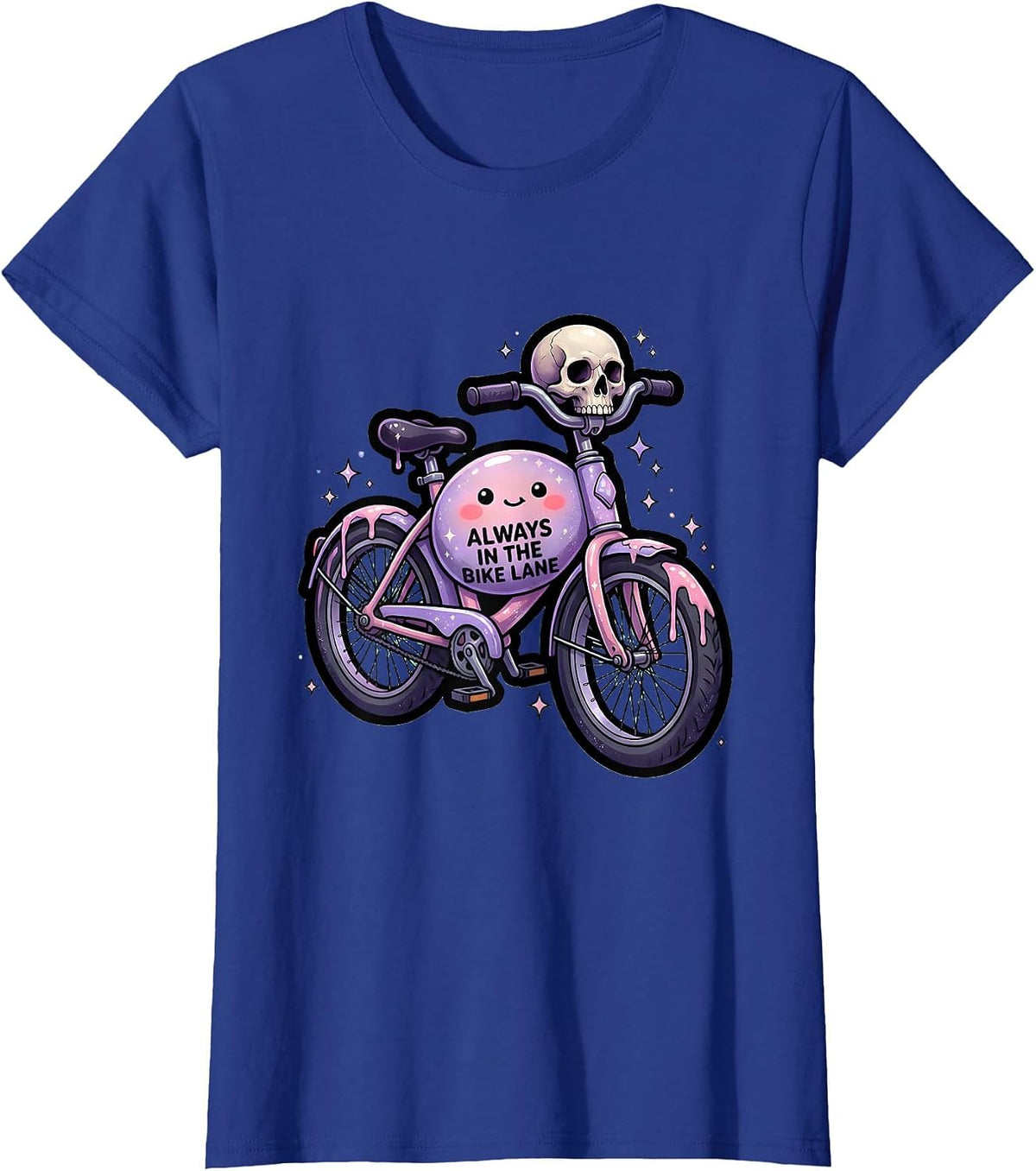 Women's Always in the Bike Lane Cycling Design T-Shirt - Royal Blue