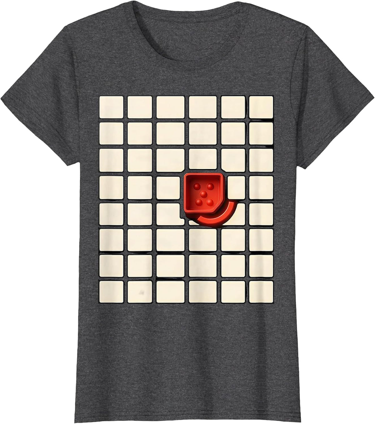 Women's Communication Board Tactile Dots AAC Therapy Room T-Shirt - Dark Heather Grey