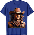 Ride Hard Stay Wild Cowboy Graphic Design T-Shirt - Royal Blue