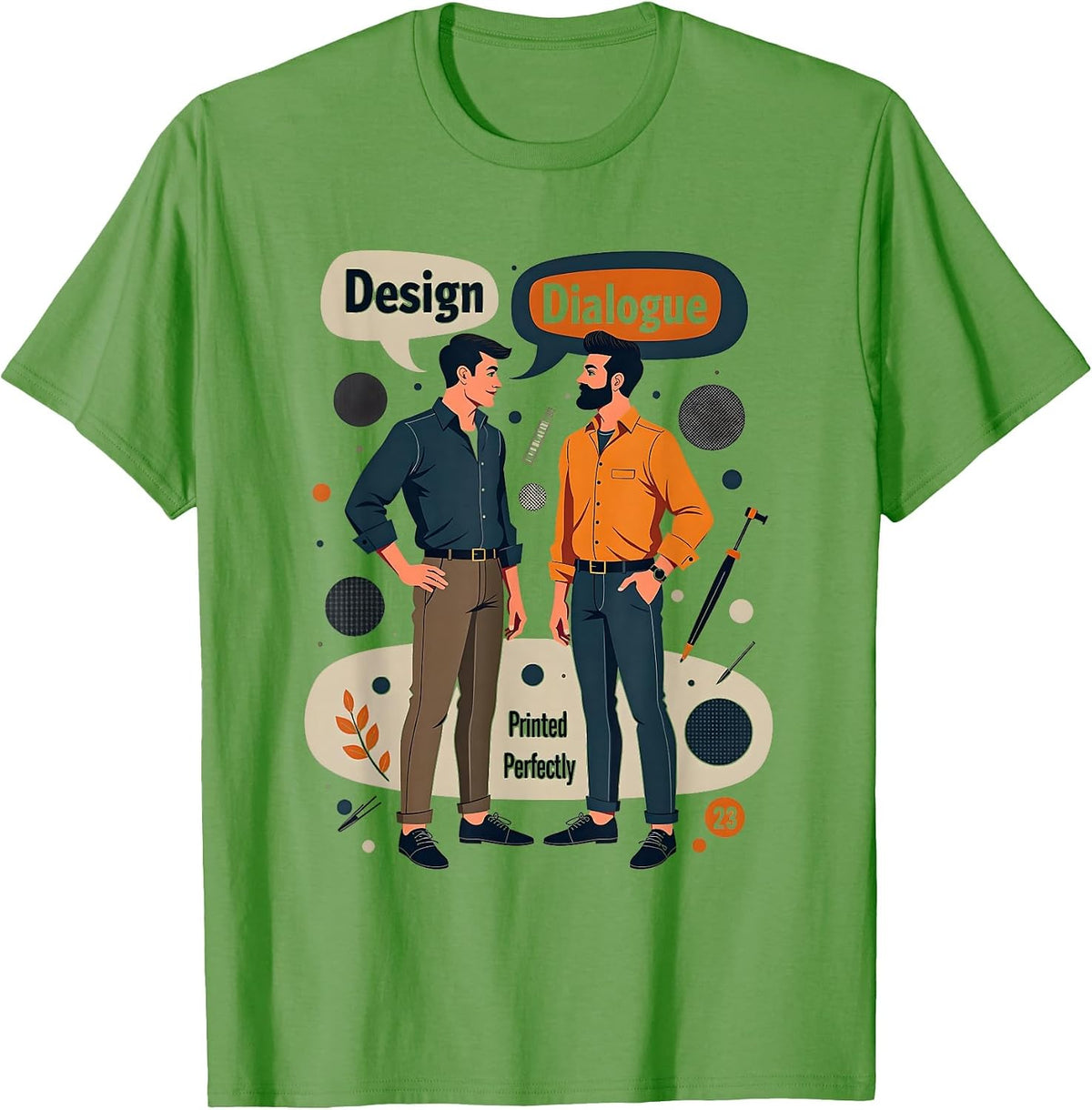Design Dialogue Printed Perfectly Graphic T-Shirt - Grass Green