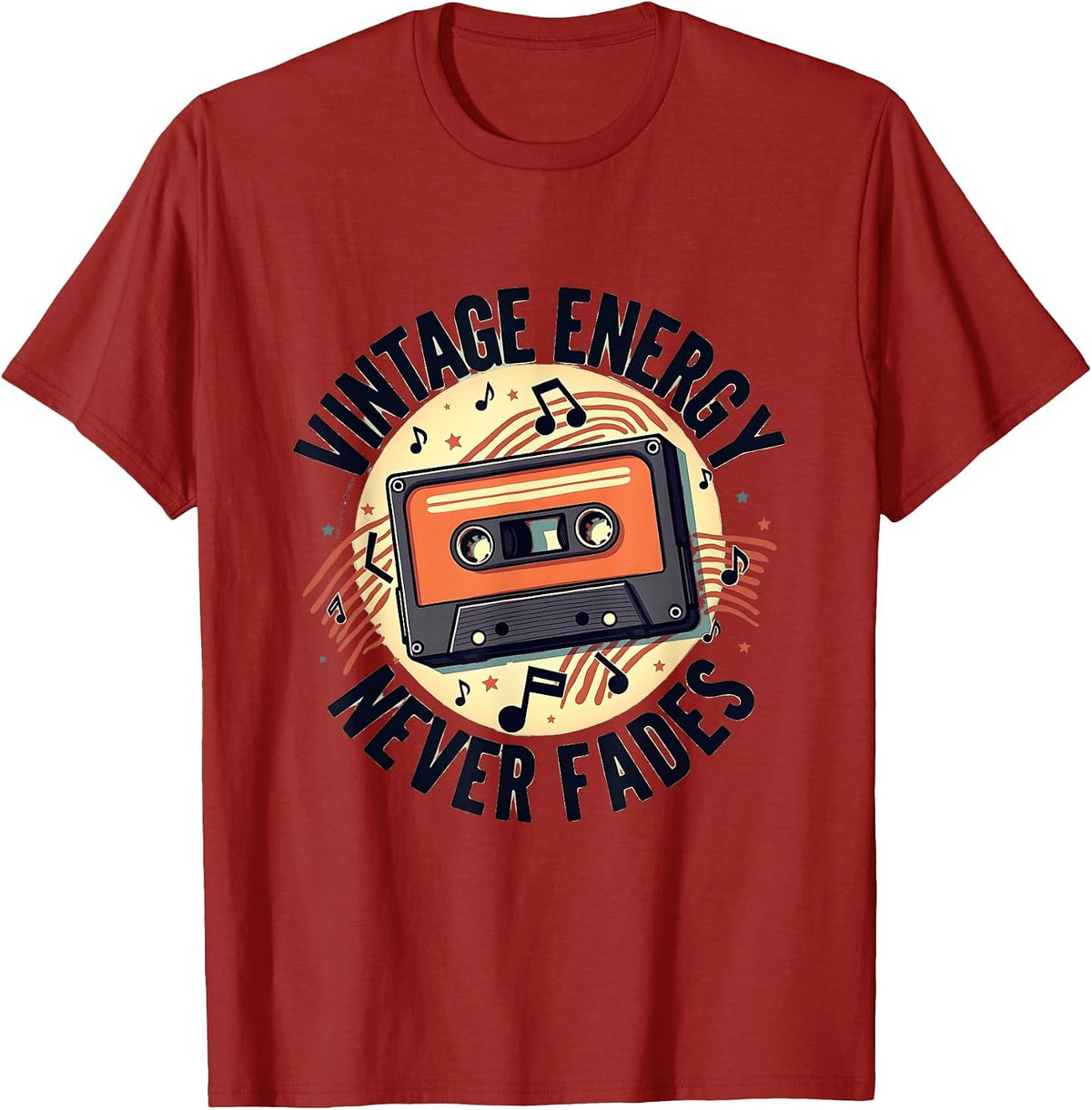 Vintage 1975 Energy Never Fades Retro Design T-Shirt - Cranberry Red