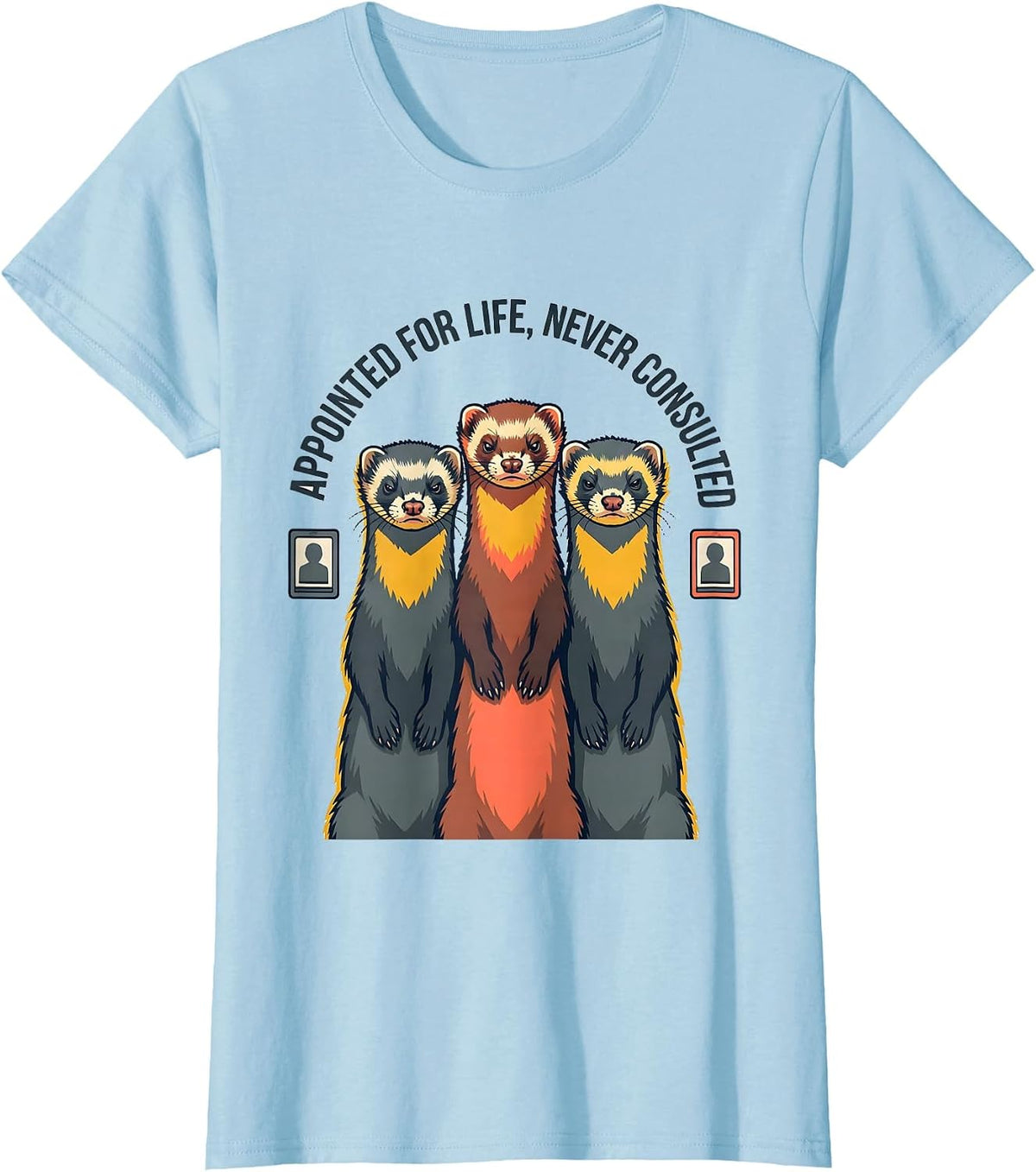 Appointed For Life Never Consulted Sarcastic Ferret Humor T-Shirt - Baby Blue