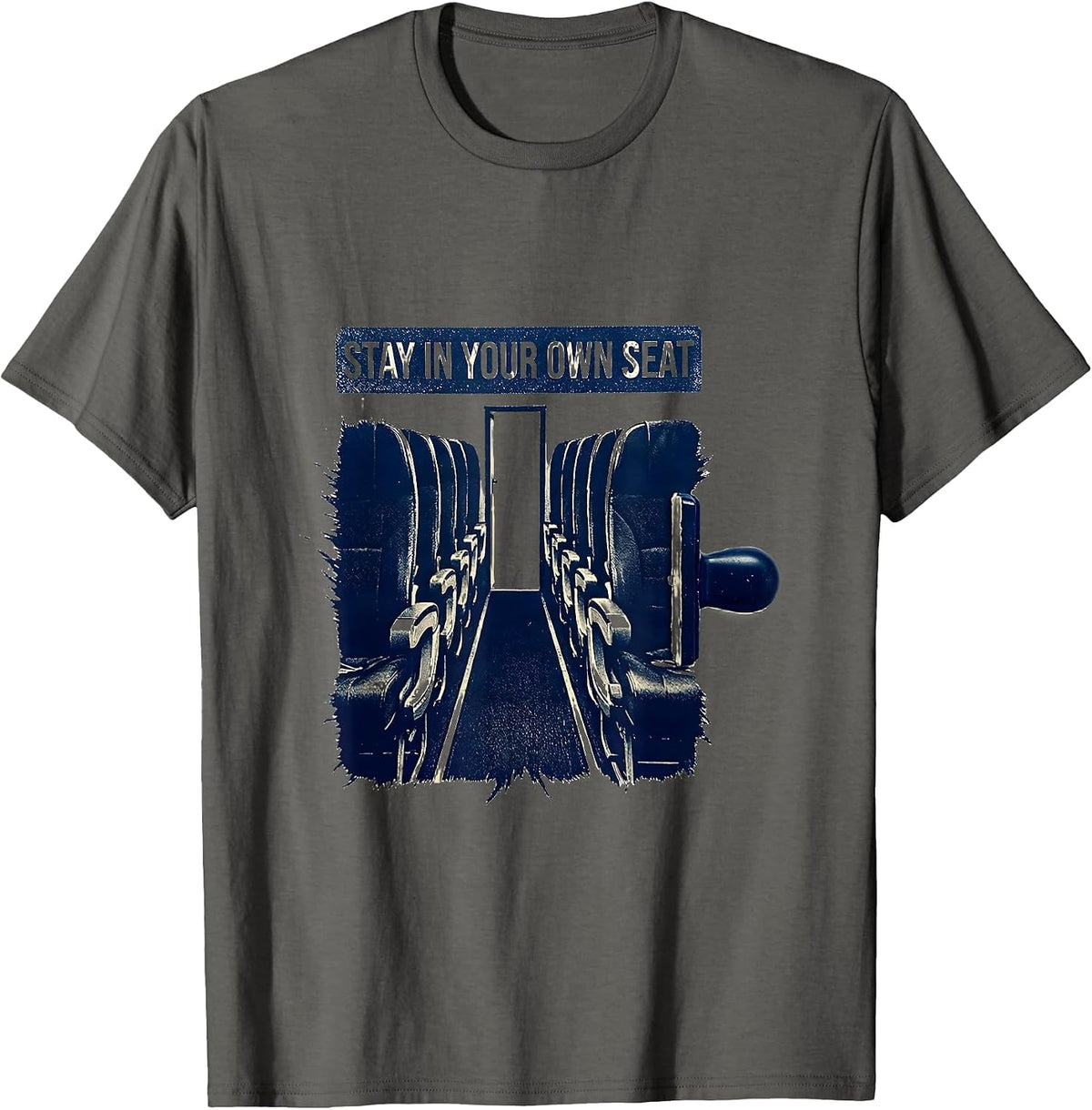 Men's Stay In Your Own Seat Funny School Bus Driver Appreciation T-Shirt - Asphalt Grey