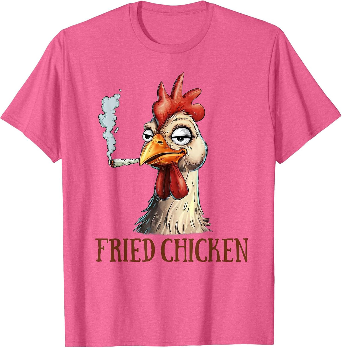 Cannabis Weed Lover 420 Chicken Smoking Stoned Fried Chicken Tees T Shirts - Pink Heather