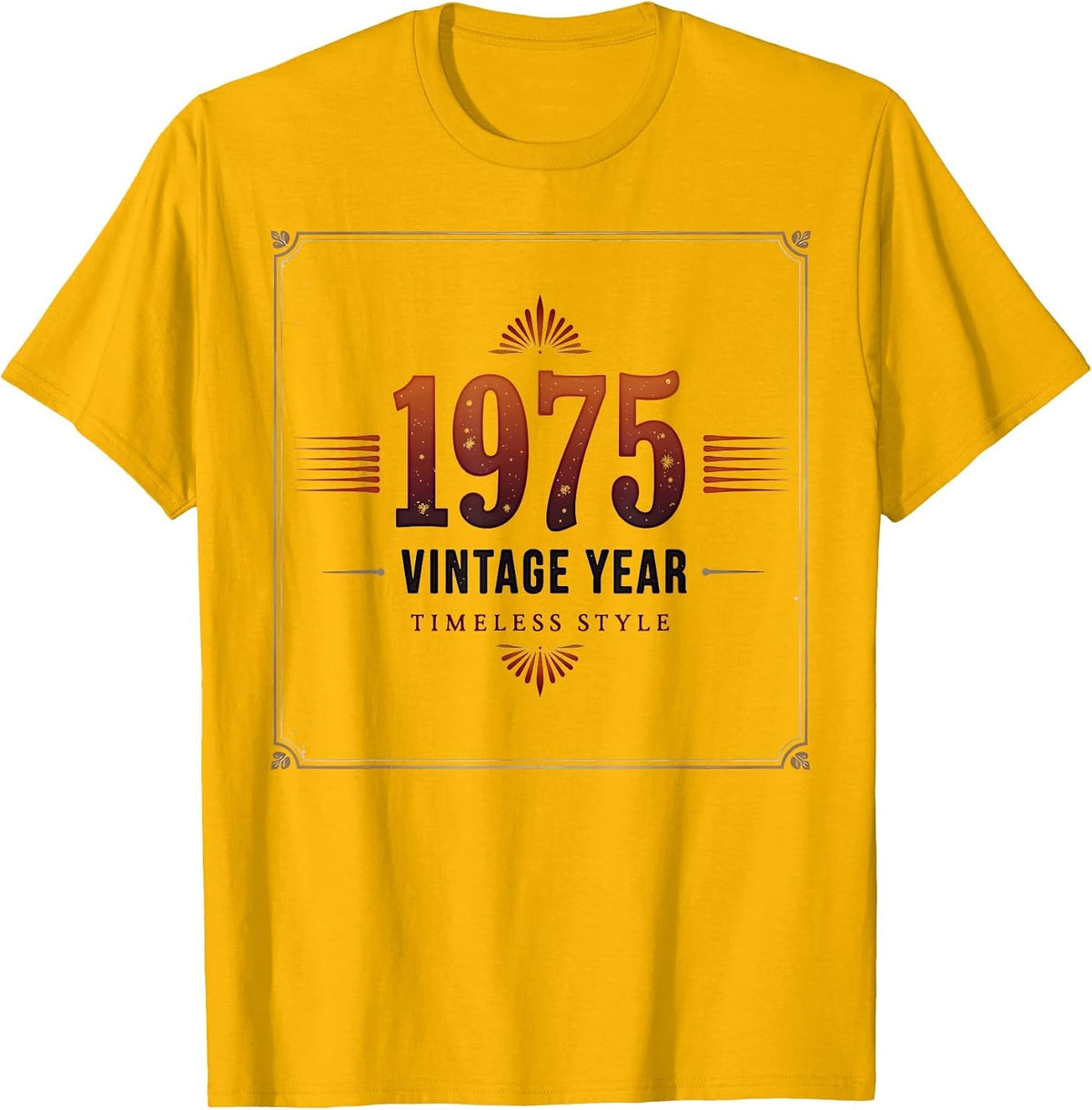 1975 Vintage Year Timeless Style Retro Design T-Shirt - Golden Yellow
