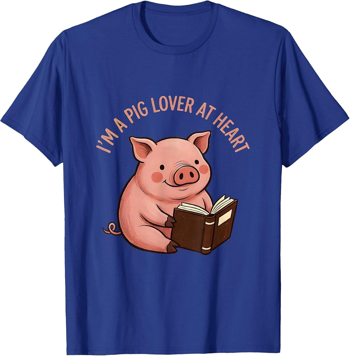 Men's I'm A Pig Lover At Heart Cute Pig Farm Animal Lover T-Shirt - Royal Blue