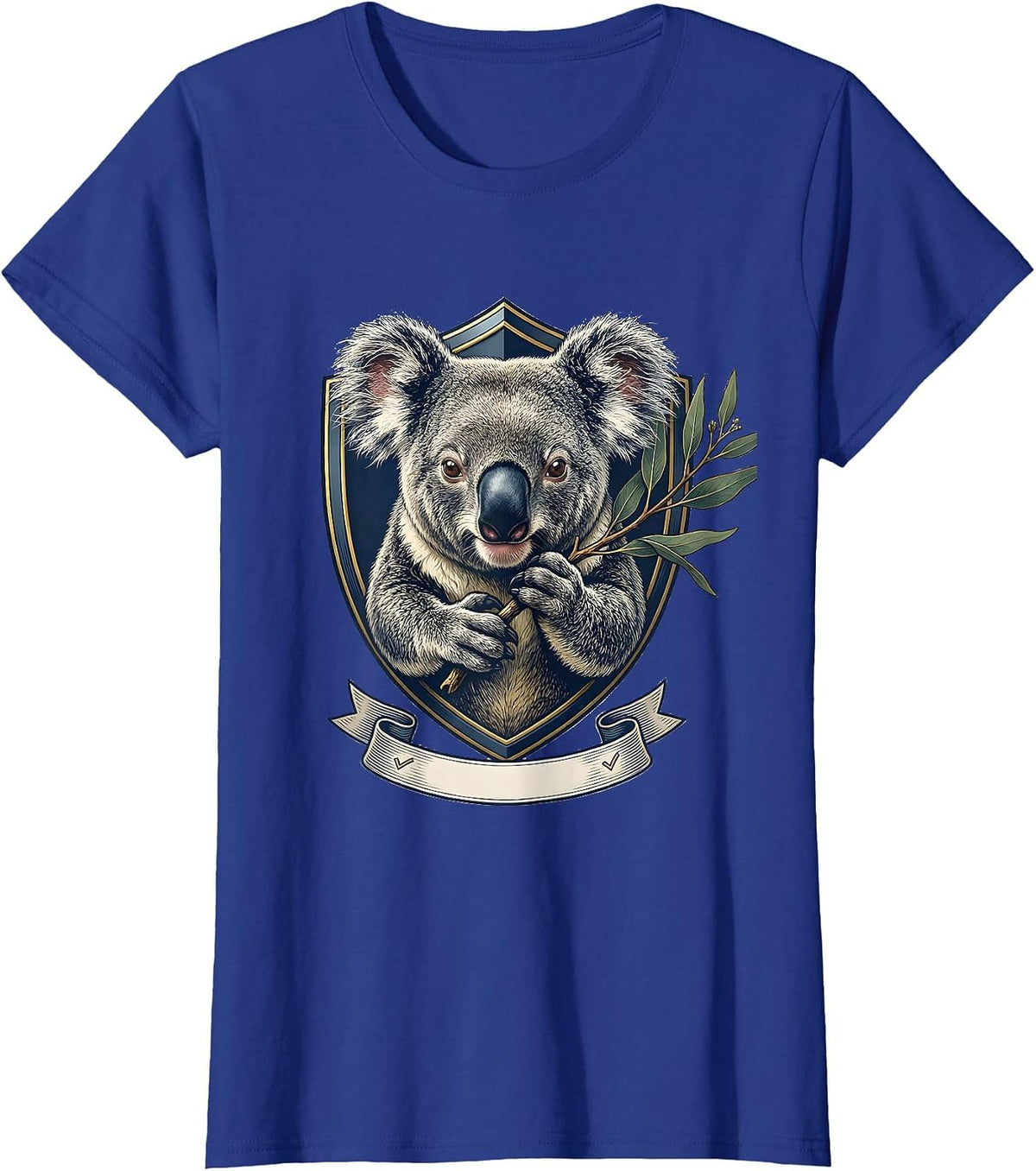 Women's Koala Emblem Funny Animal Lover Novelty T-Shirt - Royal Blue
