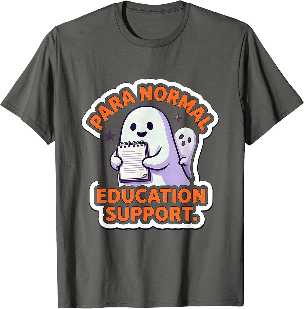 Men's Para Normal Education Support Ghost SpEd Paraprofessional T-Shirt - Asphalt Grey