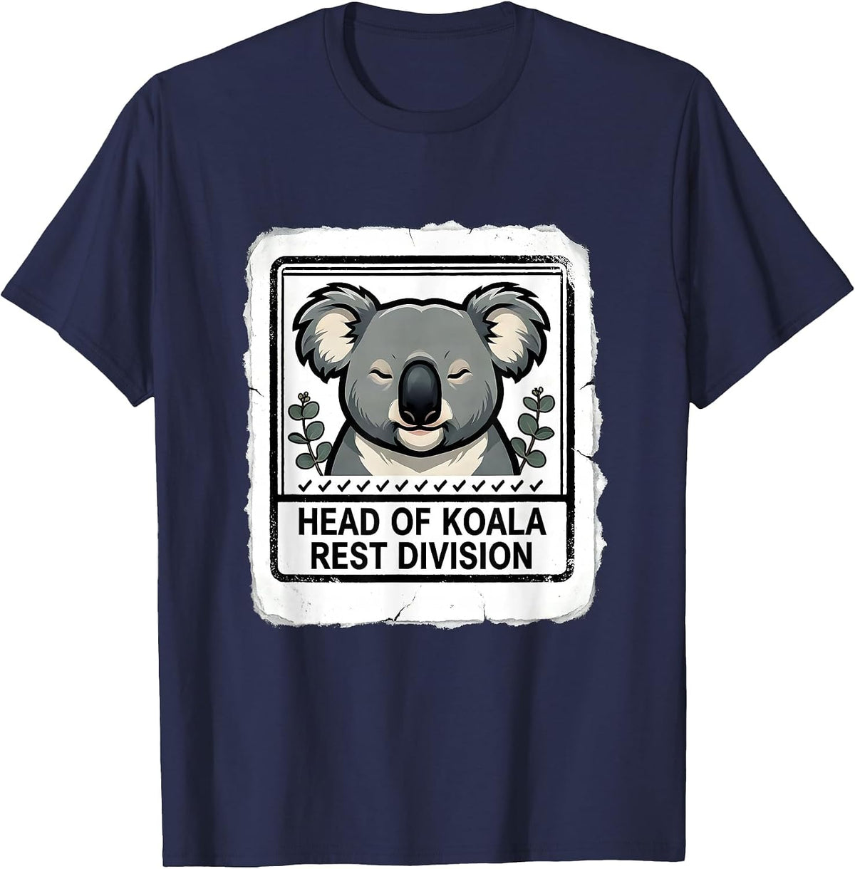 Head Of Koala Rest Division Cute Koala Lover Gift Novelty T-Shirt - Navy Blue