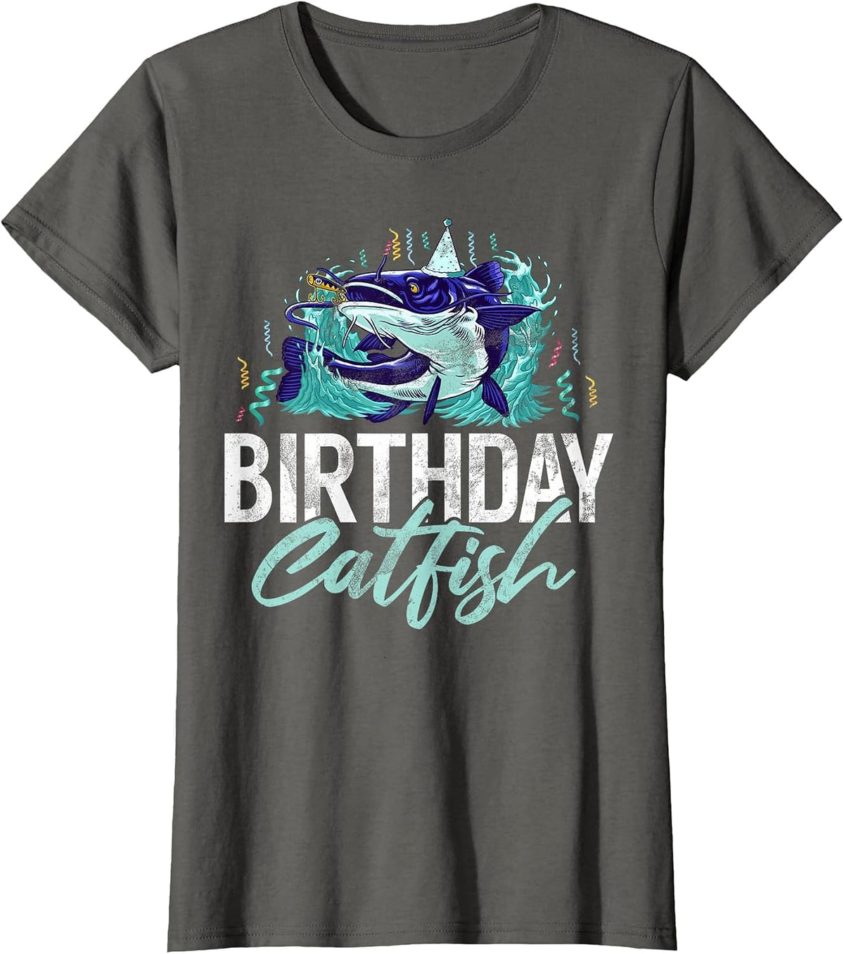 Birthday Catfish T-Shirt - Asphalt Grey