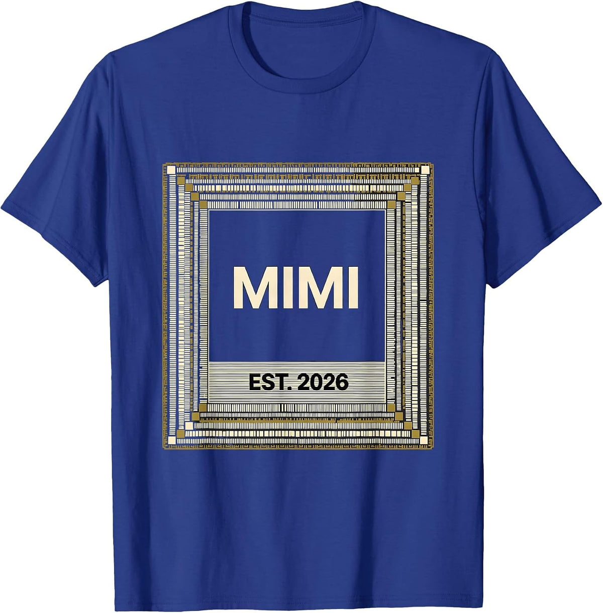 Mimi Est. 2026 Minimalist Elegant Font Family Keepsake T-Shirt - Royal Blue