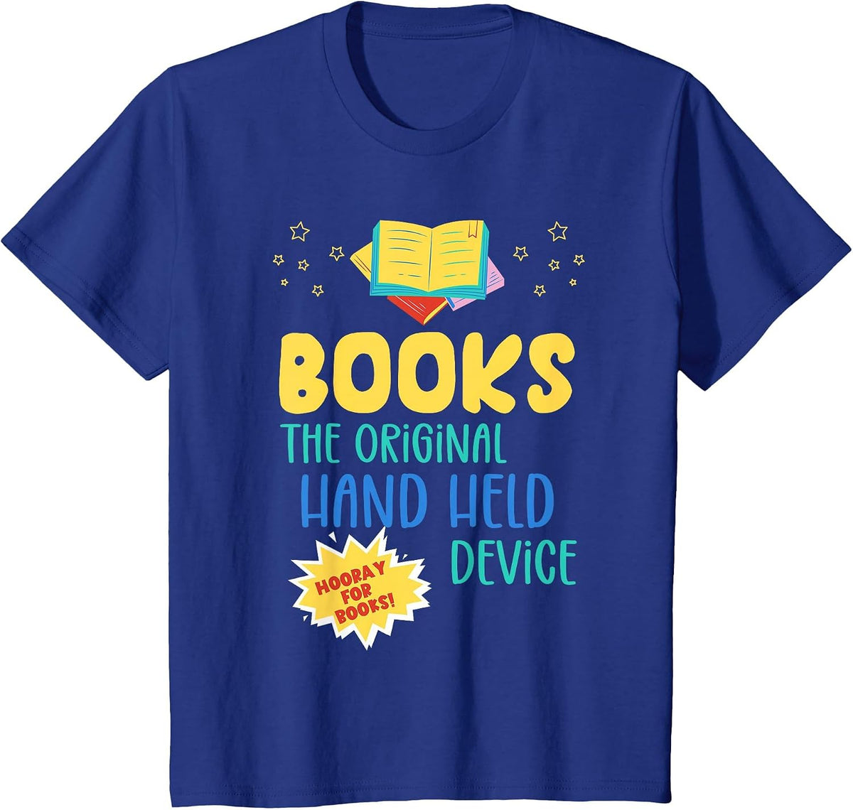 Books The Original Hand Held Device, Librarian Read Teacher T-Shirt - Royal Blue
