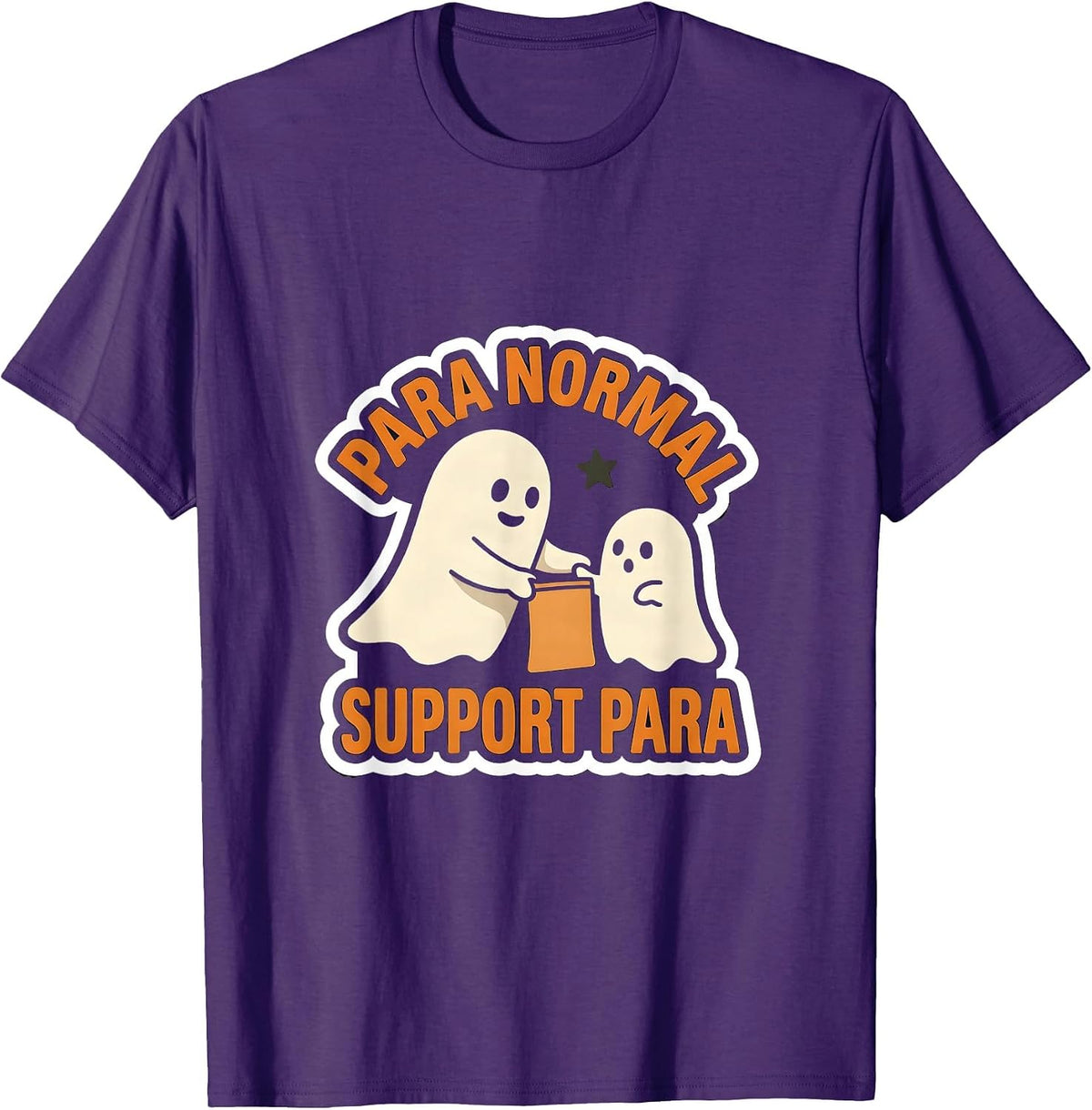 Men's Para Normal Support Para Funny Paraprofessional Ghost T-Shirt - Purple