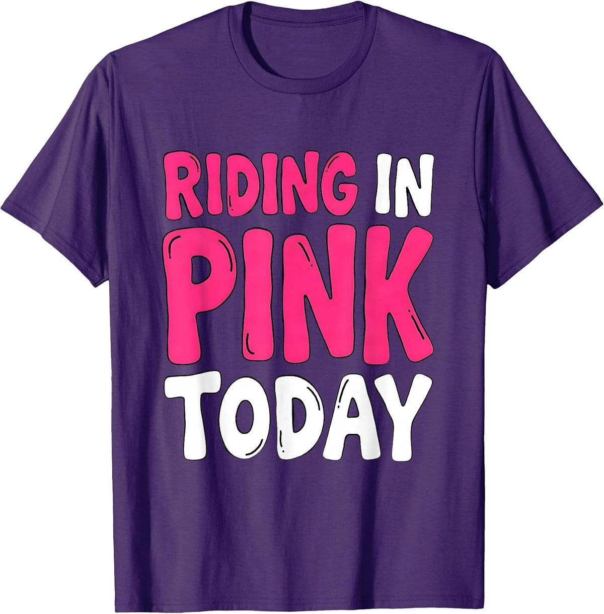 Men's Riding In Pink Today Cowboy Design T-Shirt - Purple