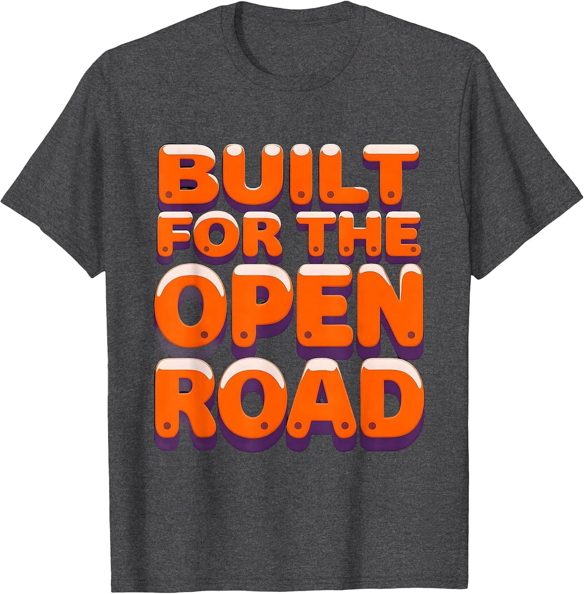 Men's Built for the Open Road Motorcycle Design T-Shirt - Dark Heather Grey