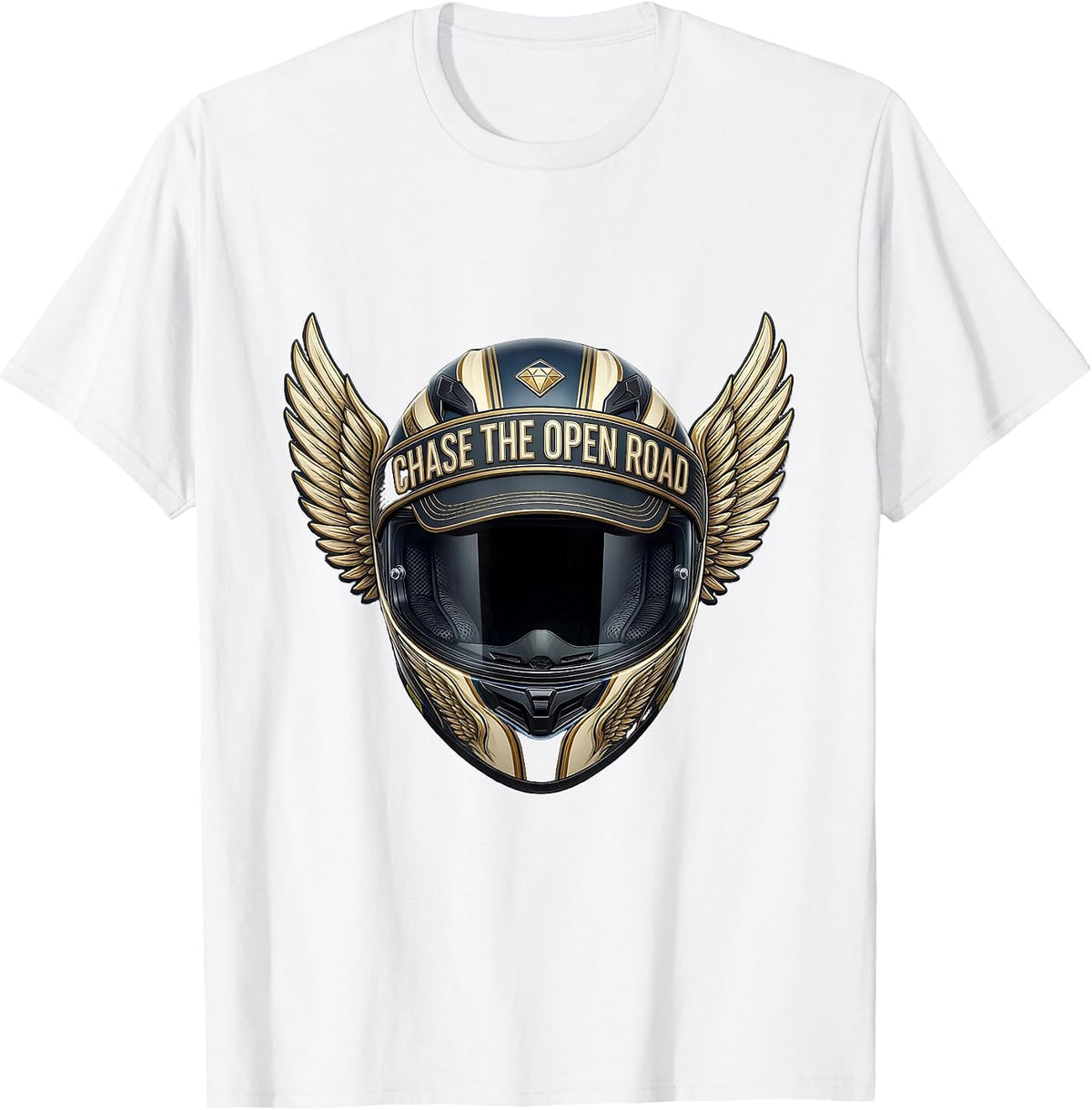 Men's Chase the Open Road Motorcycle Graphic T-Shirt - White