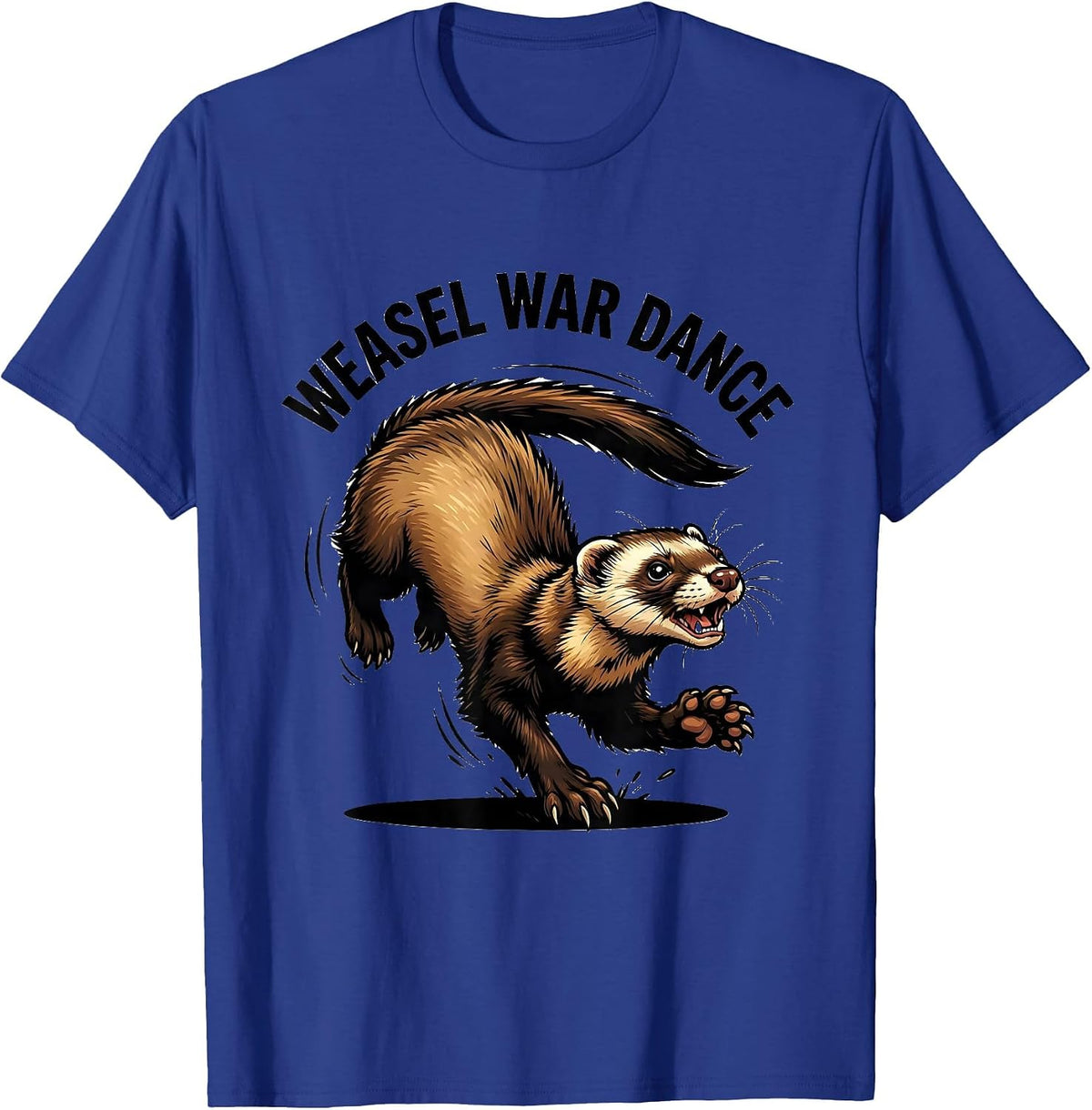Men's Weasel War Dance Cartoon Ferret Lover Funny Gift T-Shirt - Royal Blue