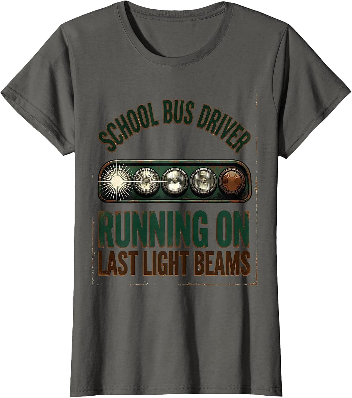 Women's School Bus Driver, Running On Last Light Beams Vintage T-Shirt - Asphalt Grey