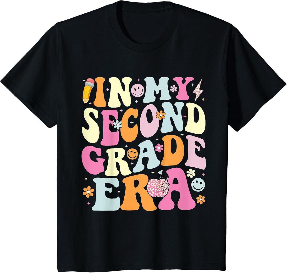 in My Second Grade Era 2nd Grade Teacher Back to School T-Shirt - Black
