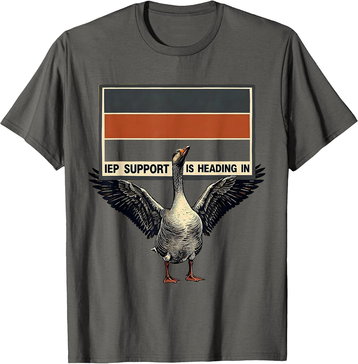 Men's IEP Support Is Heading In Silly Goose Special Education T-Shirt - Asphalt Grey