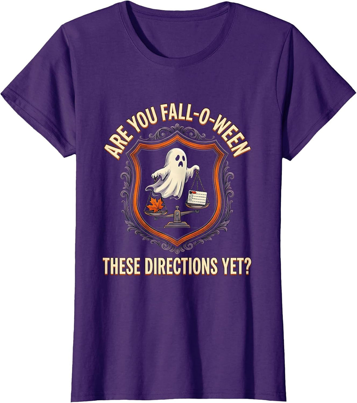 Women's Are You Fall-O-Ween These Directions Yet? Teacher T-Shirt - Purple