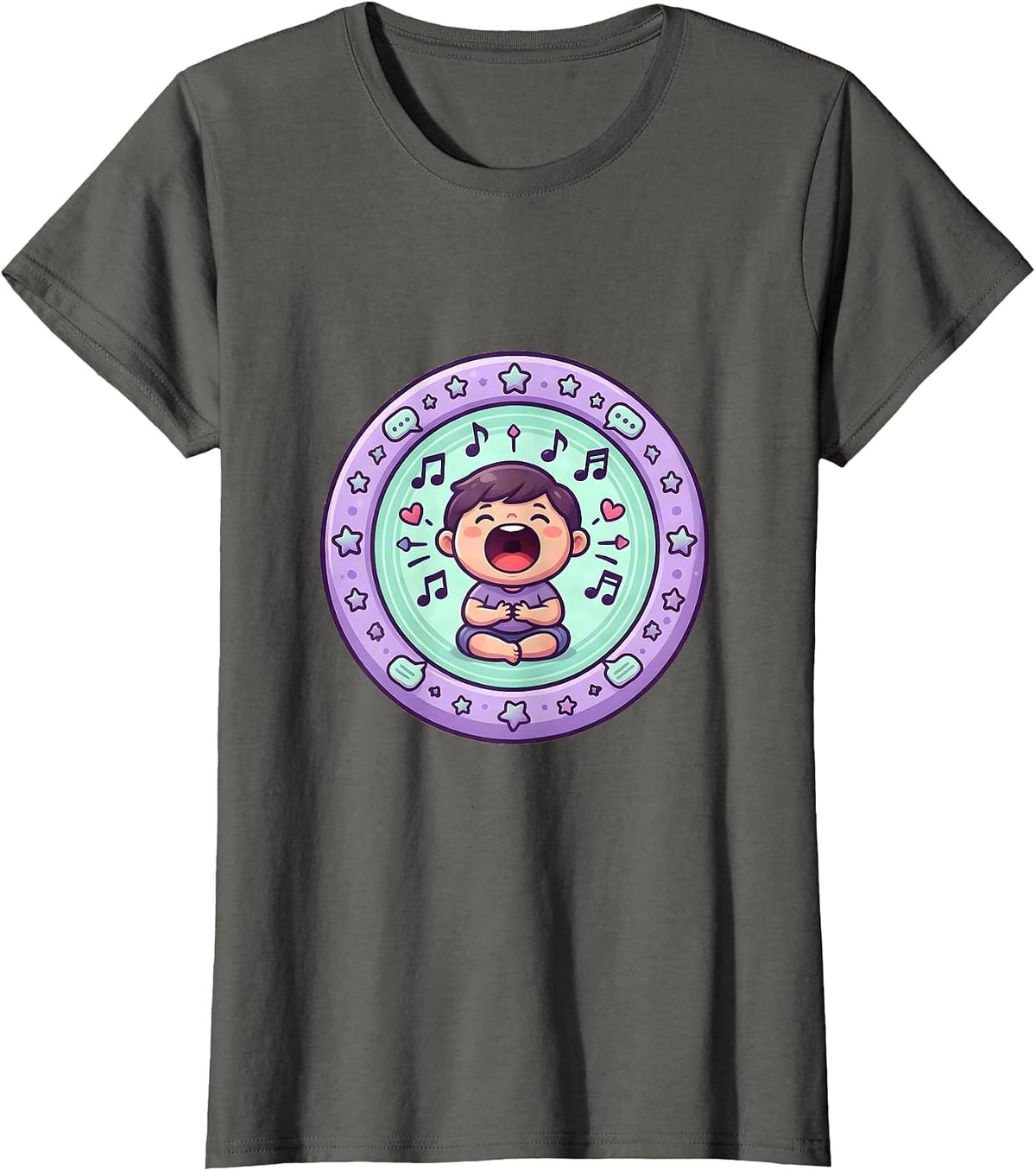 Women's SLP Child Finding Their Voice Silhouette Design T-Shirt - Asphalt Grey