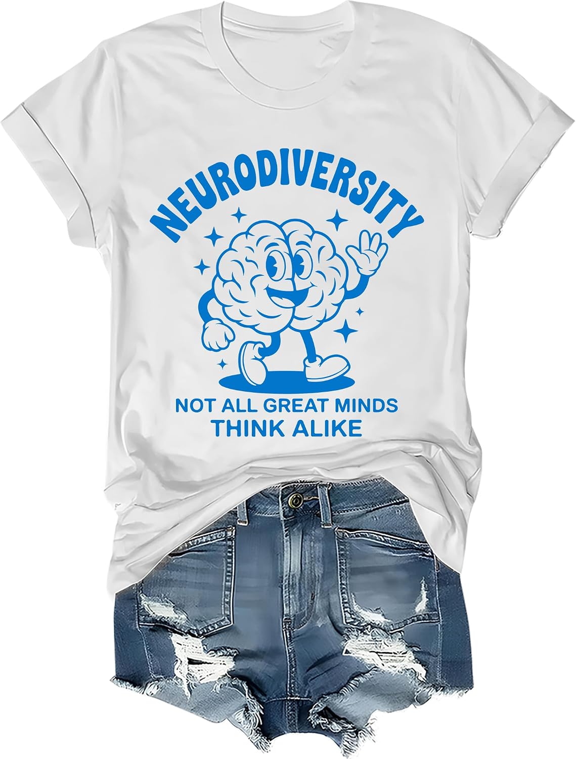 Neurodiversity Shirt Not All Great Minds Think Alike Tshirt Autism Awareness Shirts Special Education Top - White