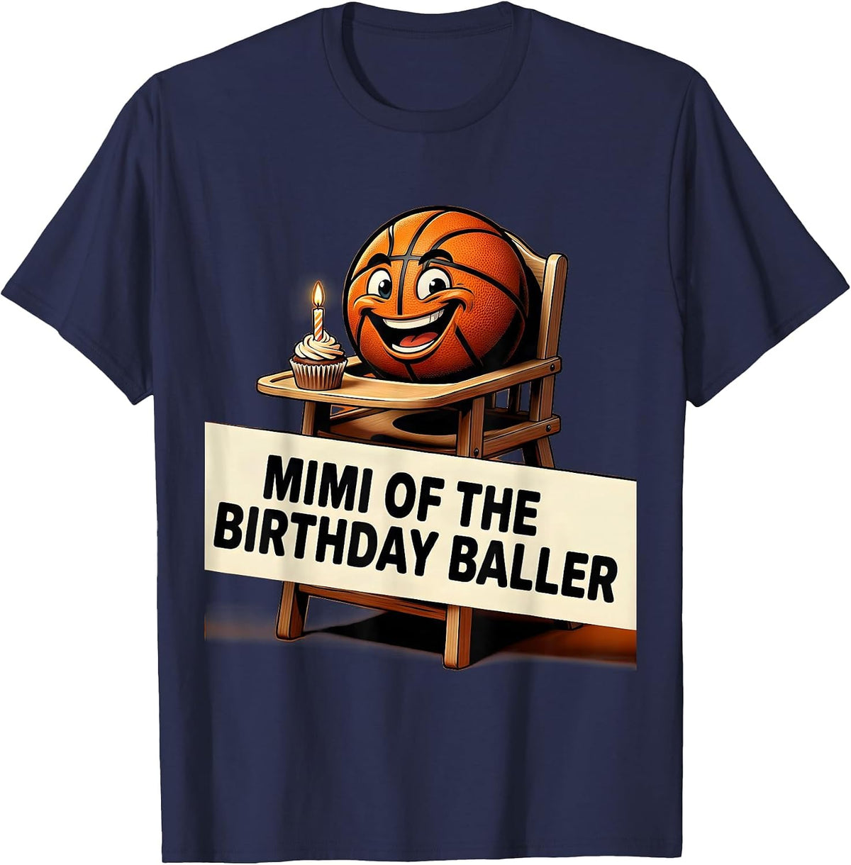 Men's Mimi Of The Birthday Baller Funny Family Matching Party T-Shirt - Navy Blue