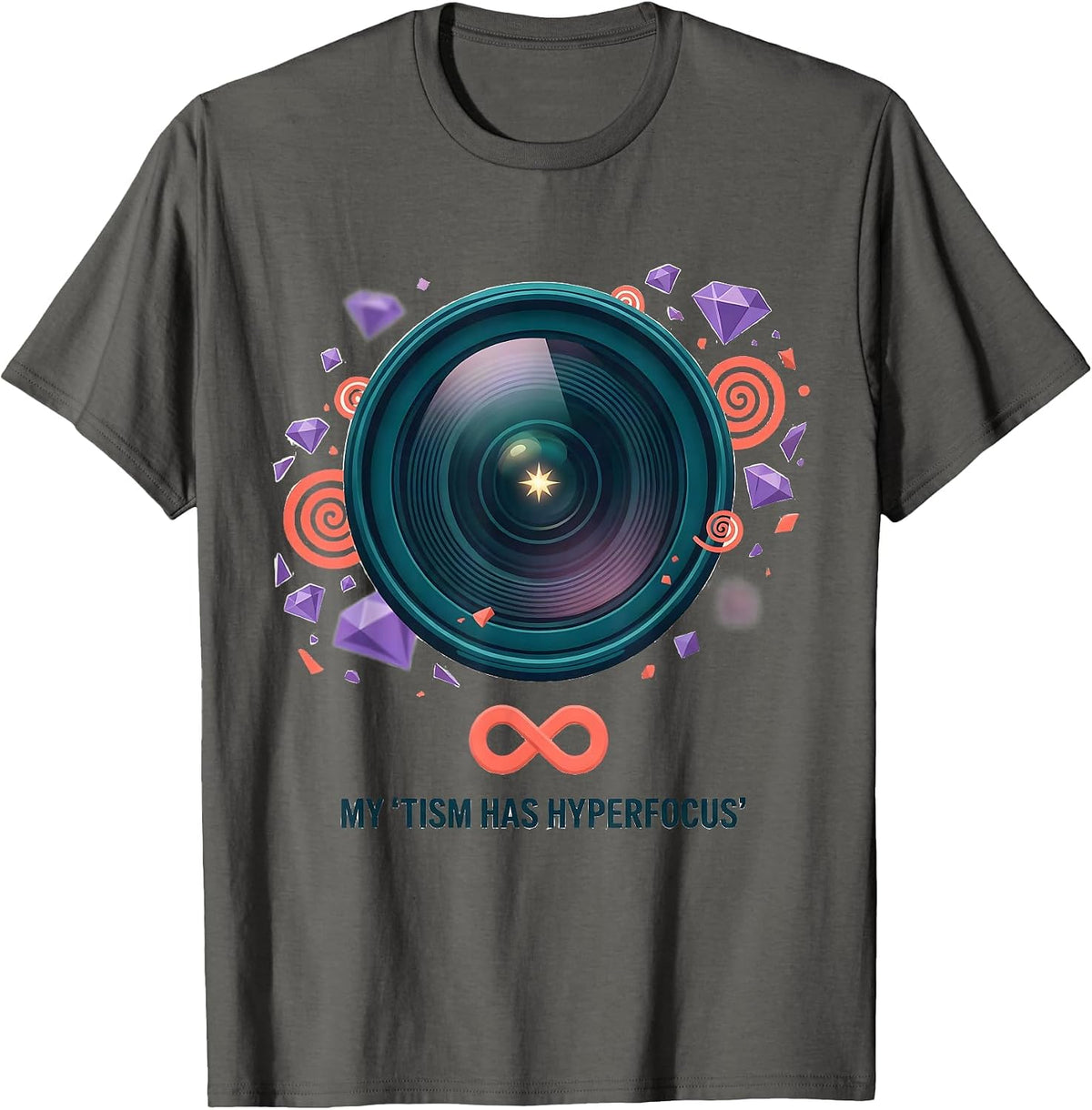 Men's My 'Tism Has Hyperfocus Funny Autistic ADHD Meme T-Shirt - Asphalt Grey
