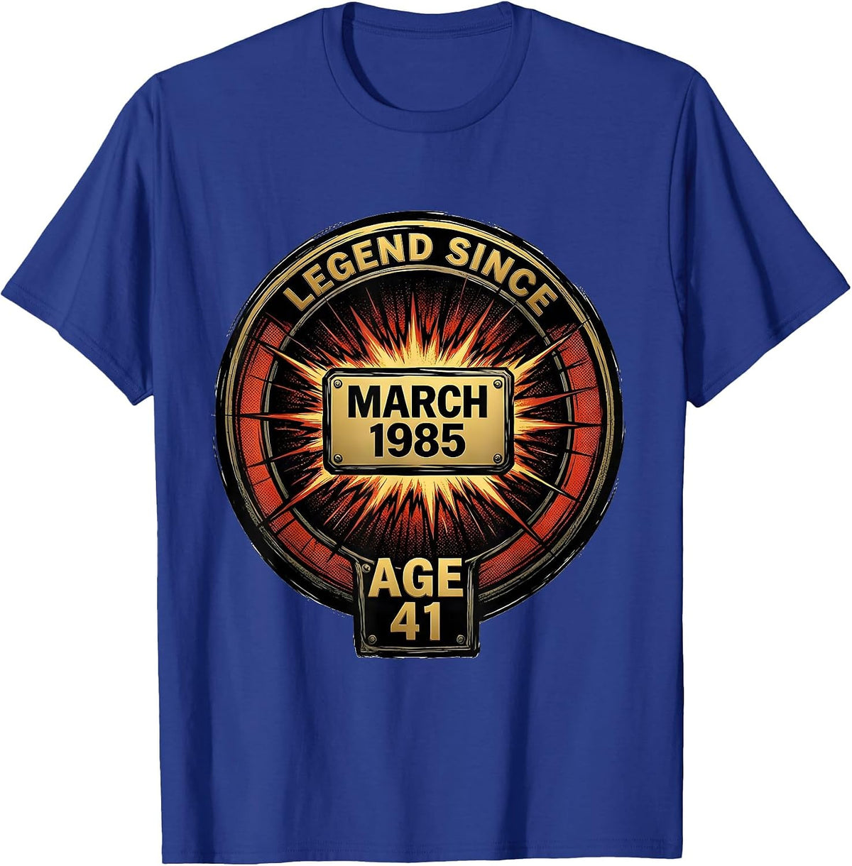Men's LEGEND SINCE MARCH 1985 AGE 41 Vintage Retro Birthday Men T-Shirt - Royal Blue