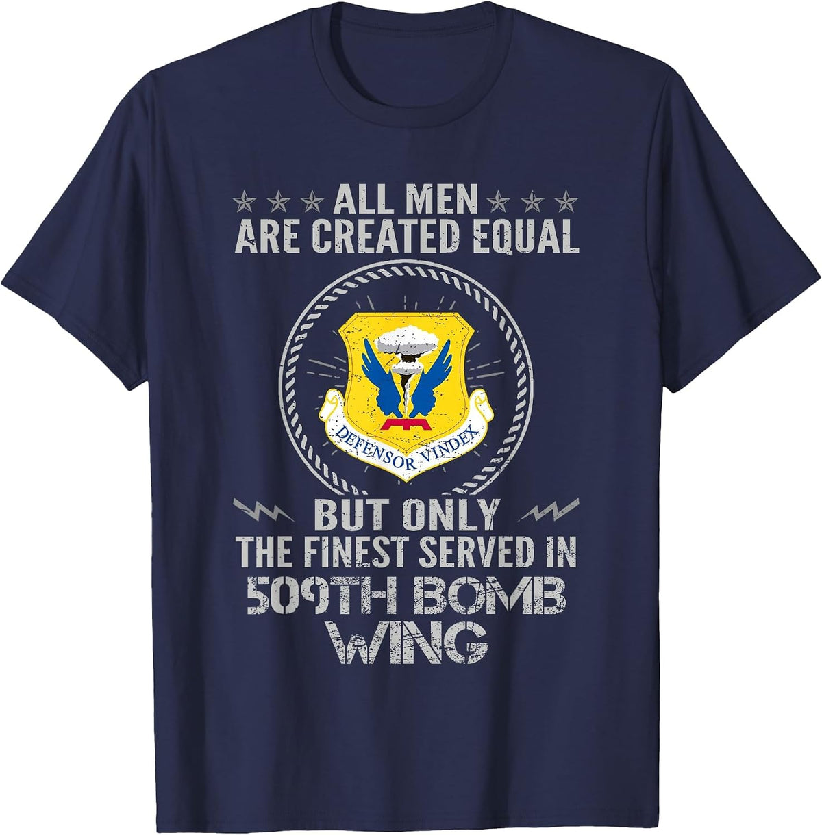 The Finest Served in 509th Bomb Wing Proud US Veteran T-Shirt - Navy Blue
