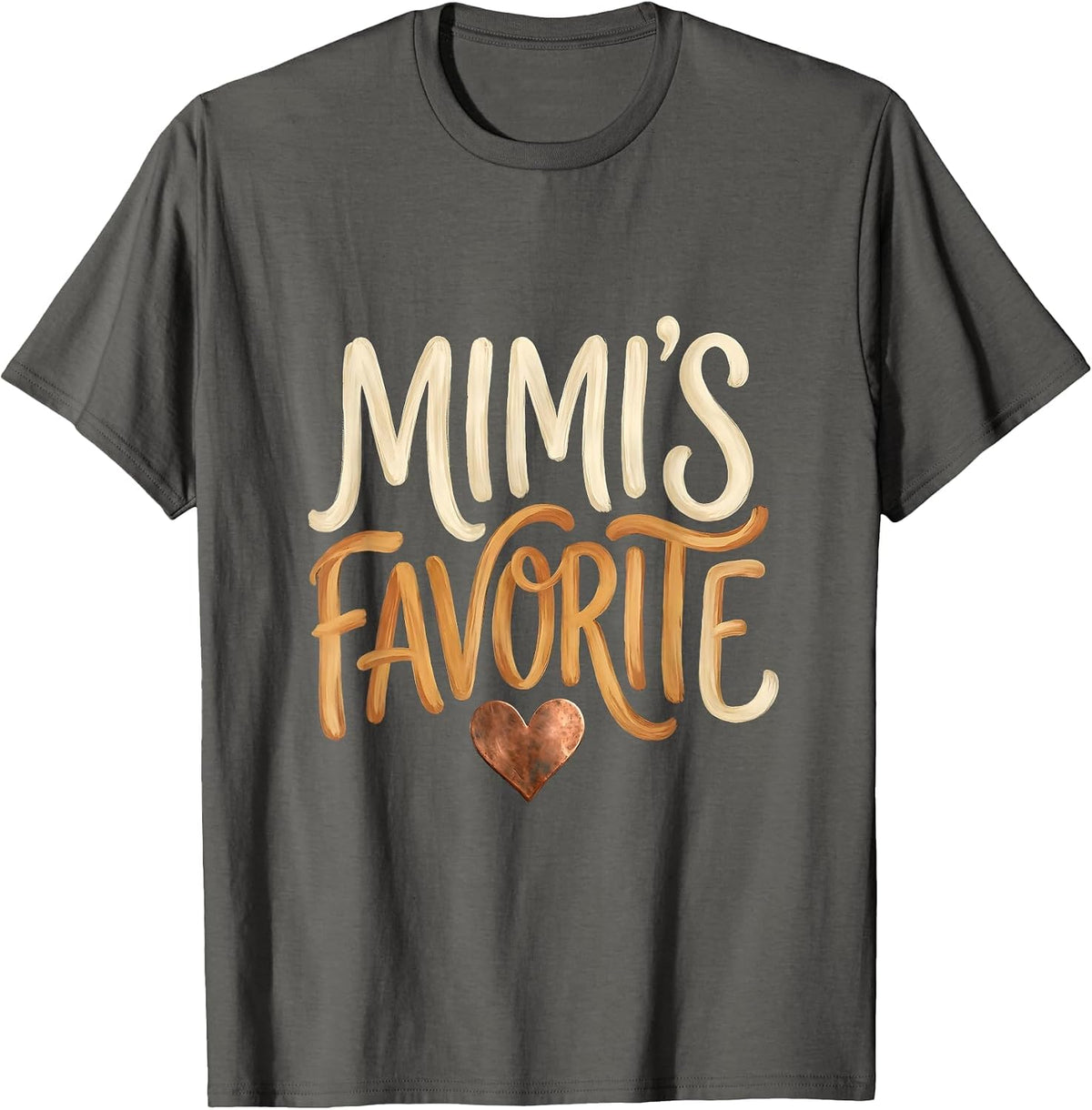 Mimi's Favorite Boho Typography Grandchild Family Pride T-Shirt - Asphalt Grey