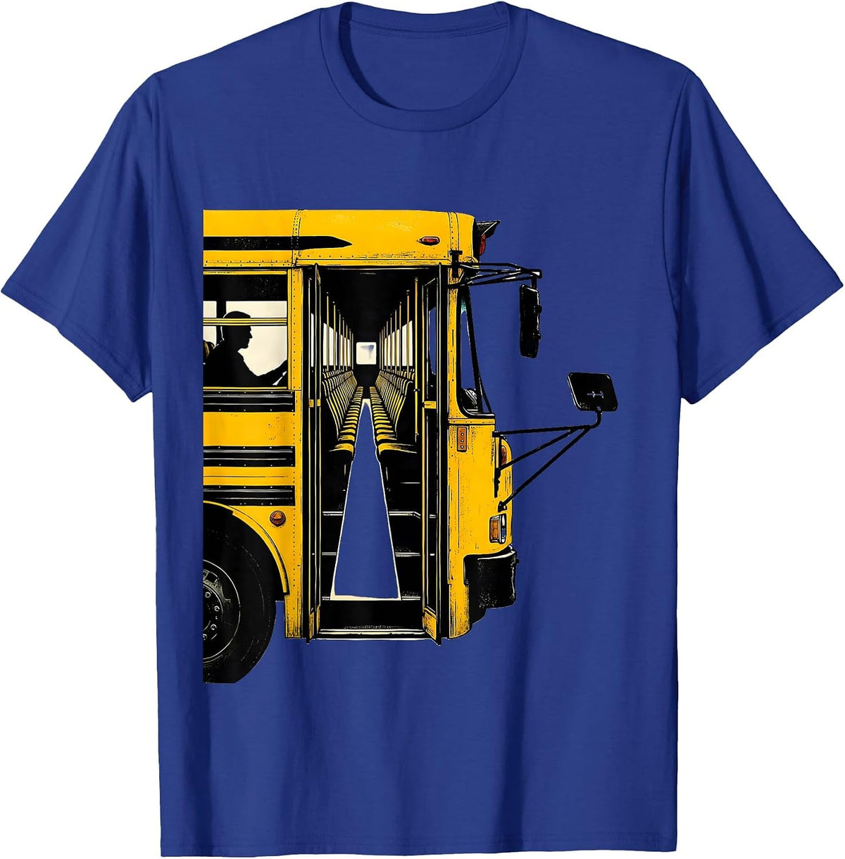 Men's School Bus Driver Appreciation Stencil Graphic Humor T-Shirt - Royal Blue