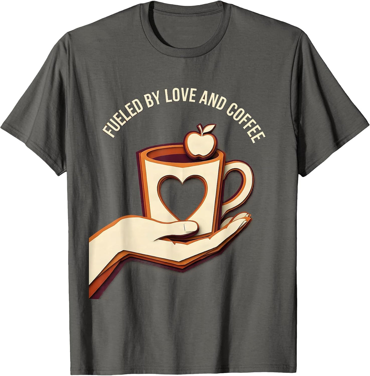 Fueled By Love and Coffee Special Education Teacher T-Shirt - Asphalt Grey