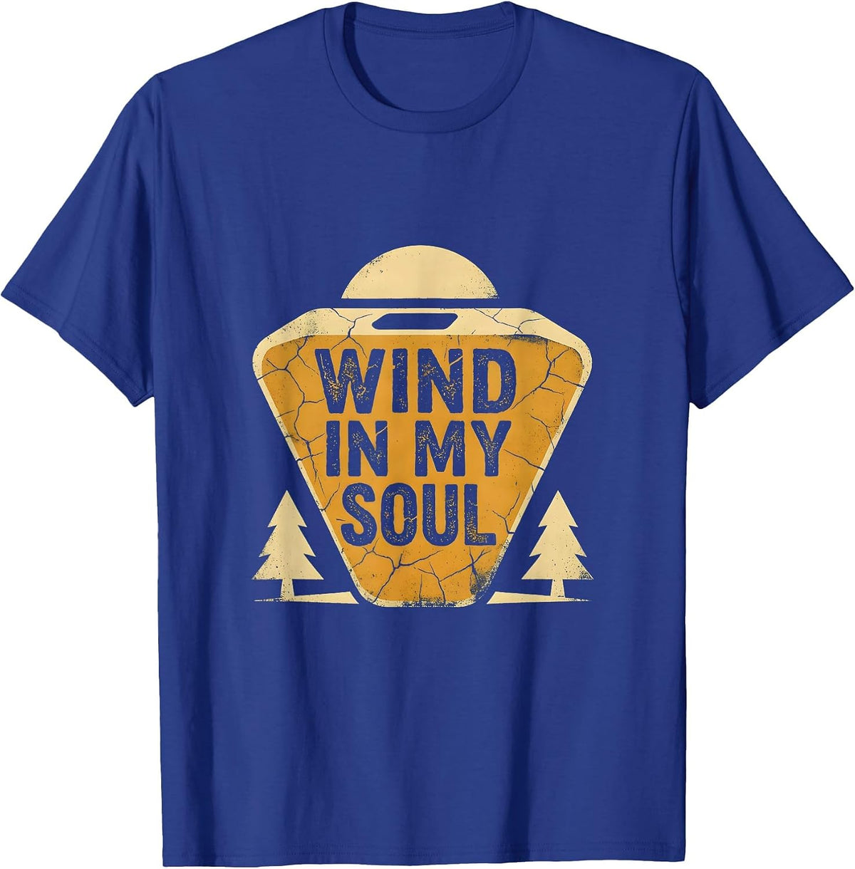 Wind In My Soul Motorcycle Rider Design T-Shirt - Royal Blue