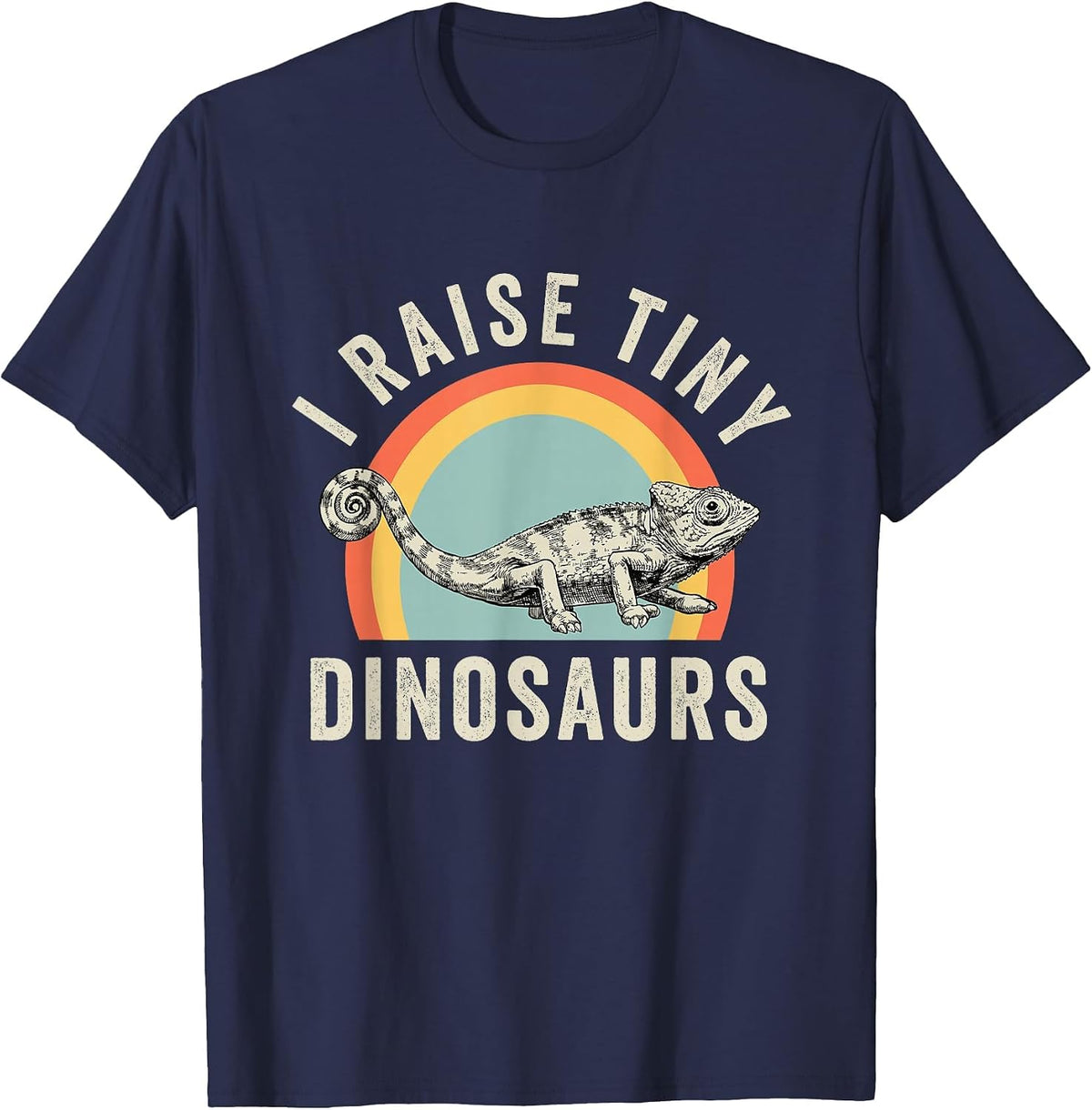 I Raise Tiny Dinosaurs Chameleon Mom T-Shirt - Navy Blue