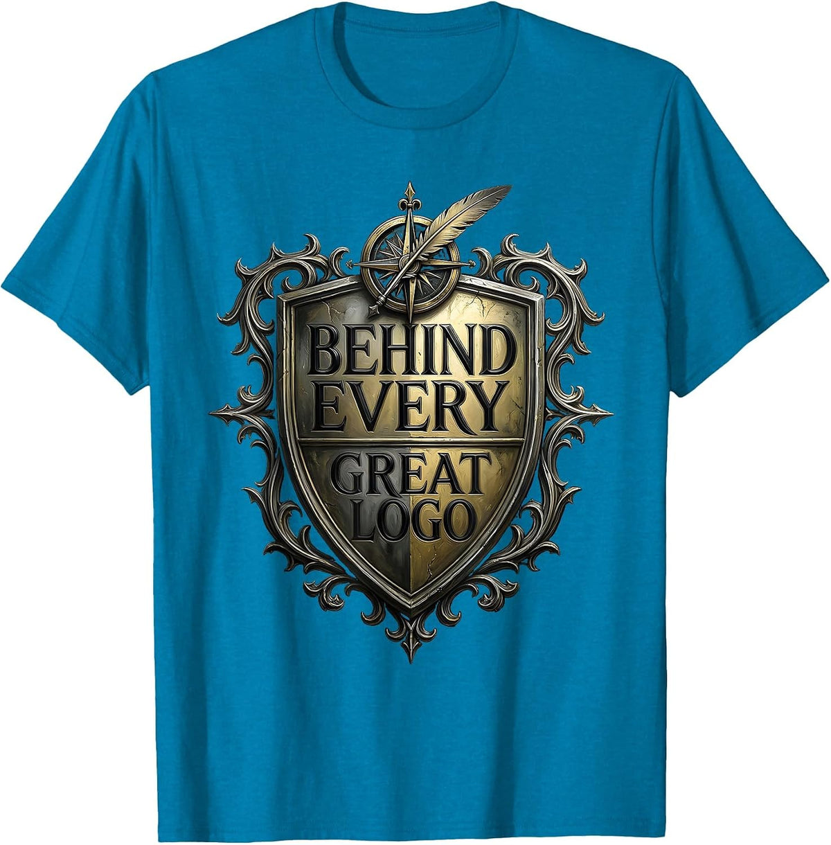 Behind Every Great Logo Graphic Designer Tee T-Shirt - Sapphire Blue
