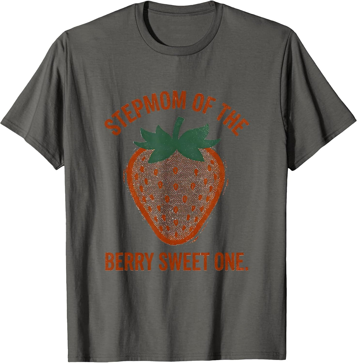 Men's Stepmom Of The Berry Sweet One Family Matching First T-Shirt - Asphalt Grey