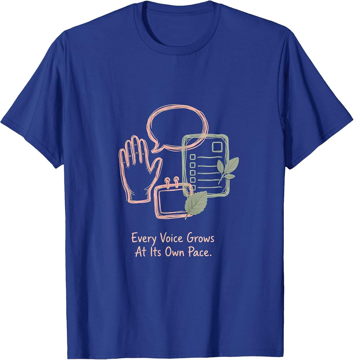 Men's Every Voice Grows At Its Own Pace Boho Special Education T-Shirt - Royal Blue